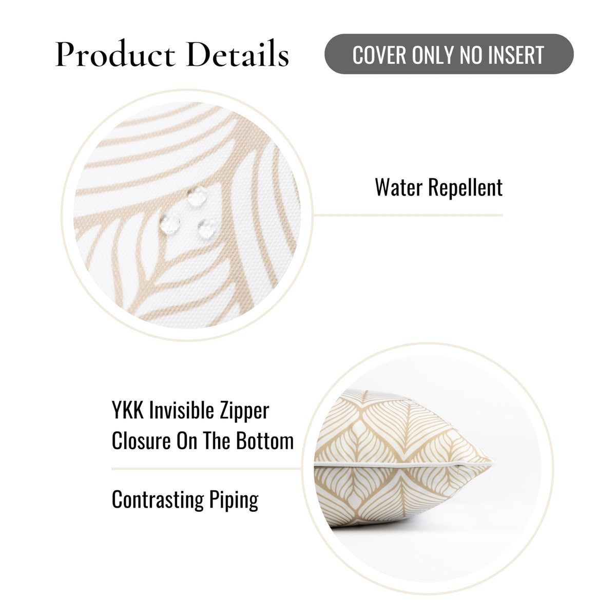 Hofdeco Premium pillow cover in outdoor use on patio seating.