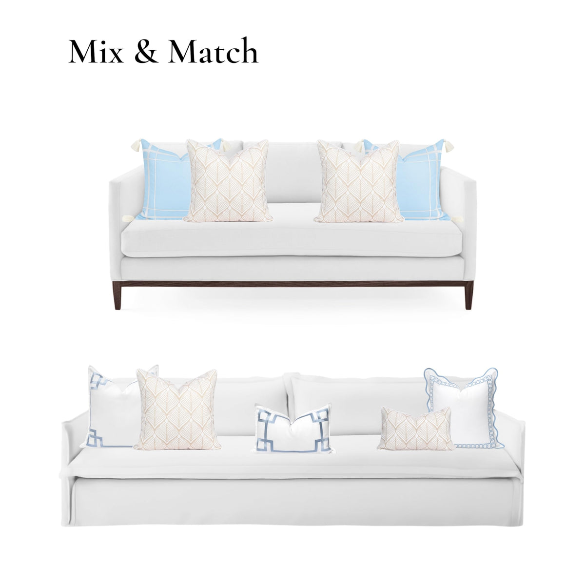 Hofdeco Premium piping detail highlights coastal style on a neutral sofa.