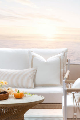 Hofdeco Premium Fall Coastal pillow cover back view with the same pattern for balanced decor.