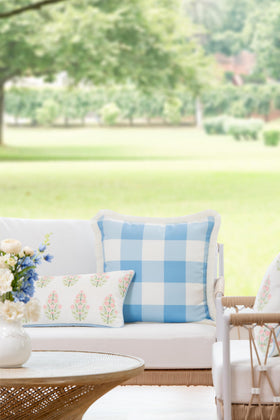 Hofdeco Premium floral-pattern pillow-cover for sofas and decks, adds seasonal charm.
