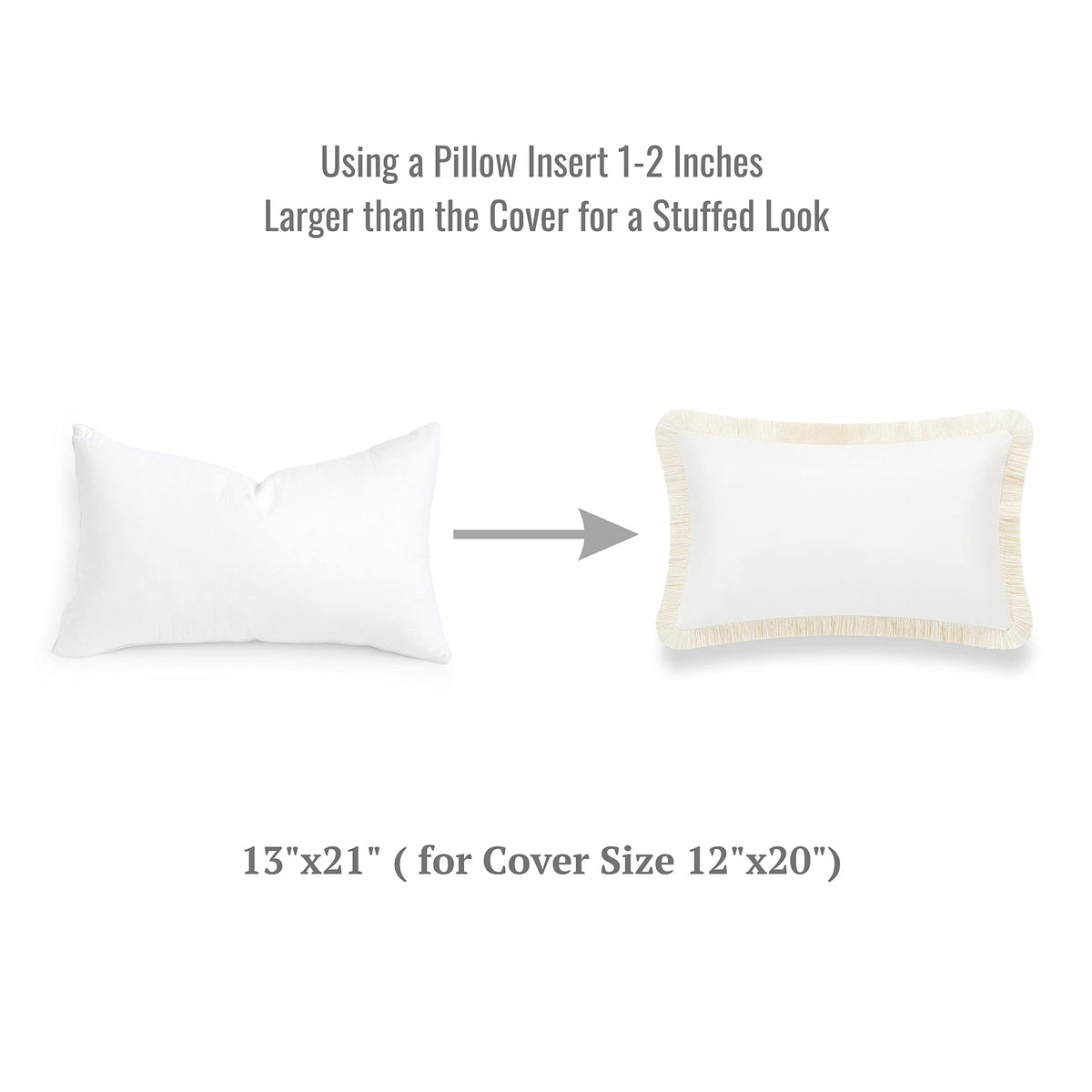 Hofdeco Premium lumbar pillow insert 13x21 with polyester down-alternative fill for lasting fluff.