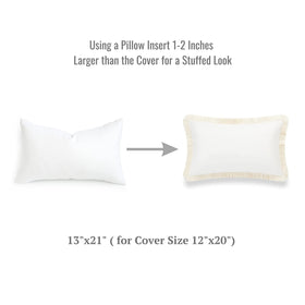 Hofdeco Premium lumbar pillow insert 13x21 with polyester down-alternative fill for lasting fluff.