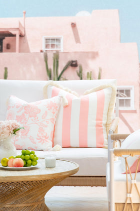 Fringe detail on Hofdeco Premium pillow cover adds playful texture.