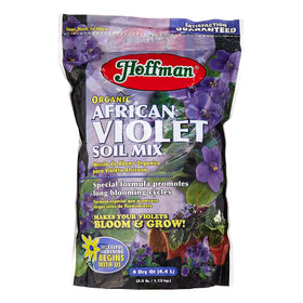 Hoffman 10301 Organic African Violet Soil Mix in a 4 qt bag supports healthy root growth.