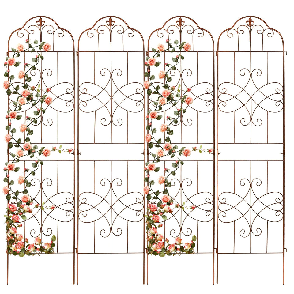 hogardeck four-pack trellis assembly demonstrating sturdy rustproof support for climbing plants