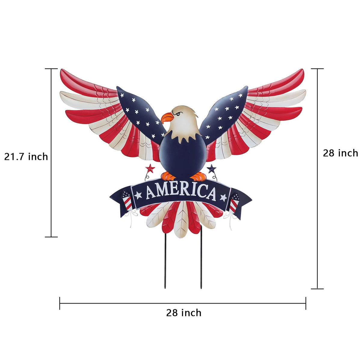 Hogardeck fourth-of-july yard art eagle stake enhances outdoor celebrations with motion and pride.