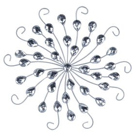 Hogardeck metal flower wall art with sun-star burst crystals adds glamour to your living room.