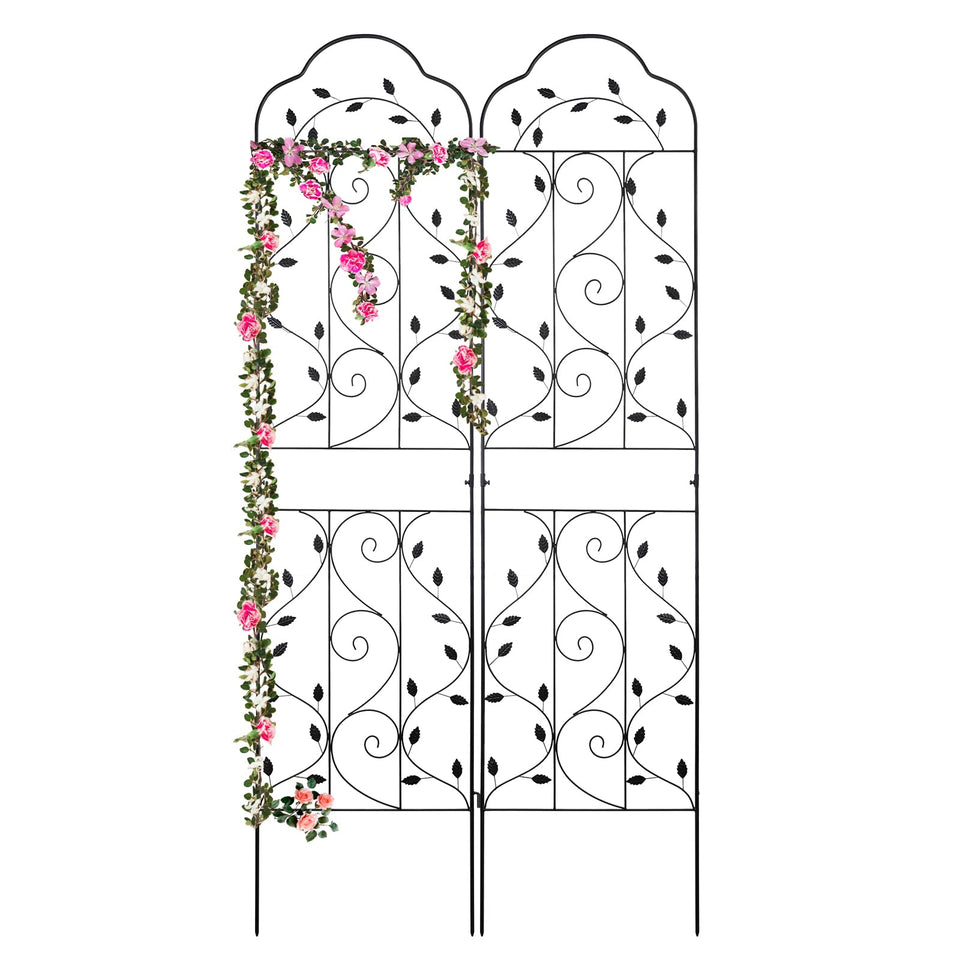 Hogardeck metal trellis 84h interlocking panels provide sturdy vertical support.
