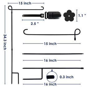 Hogardeck rubber stopper and Velcro clip secure flags against wind.