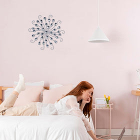 Hogardeck silver wall art with crystal accents for a subtle bedroom sparkle.