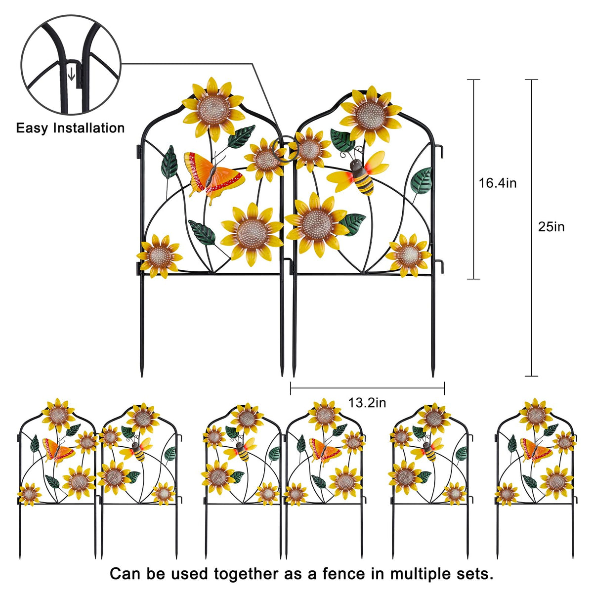 hogardeck sunflower butterfly bee detail highlighting whimsical yard decor.