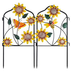 hogardeck sunflower panel closeup for garden border, durable outdoor appeal.