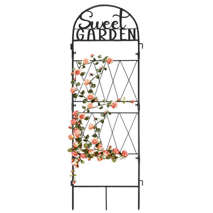 hogardeck trellis front view with SWEET GARDEN engraving for climbing plants