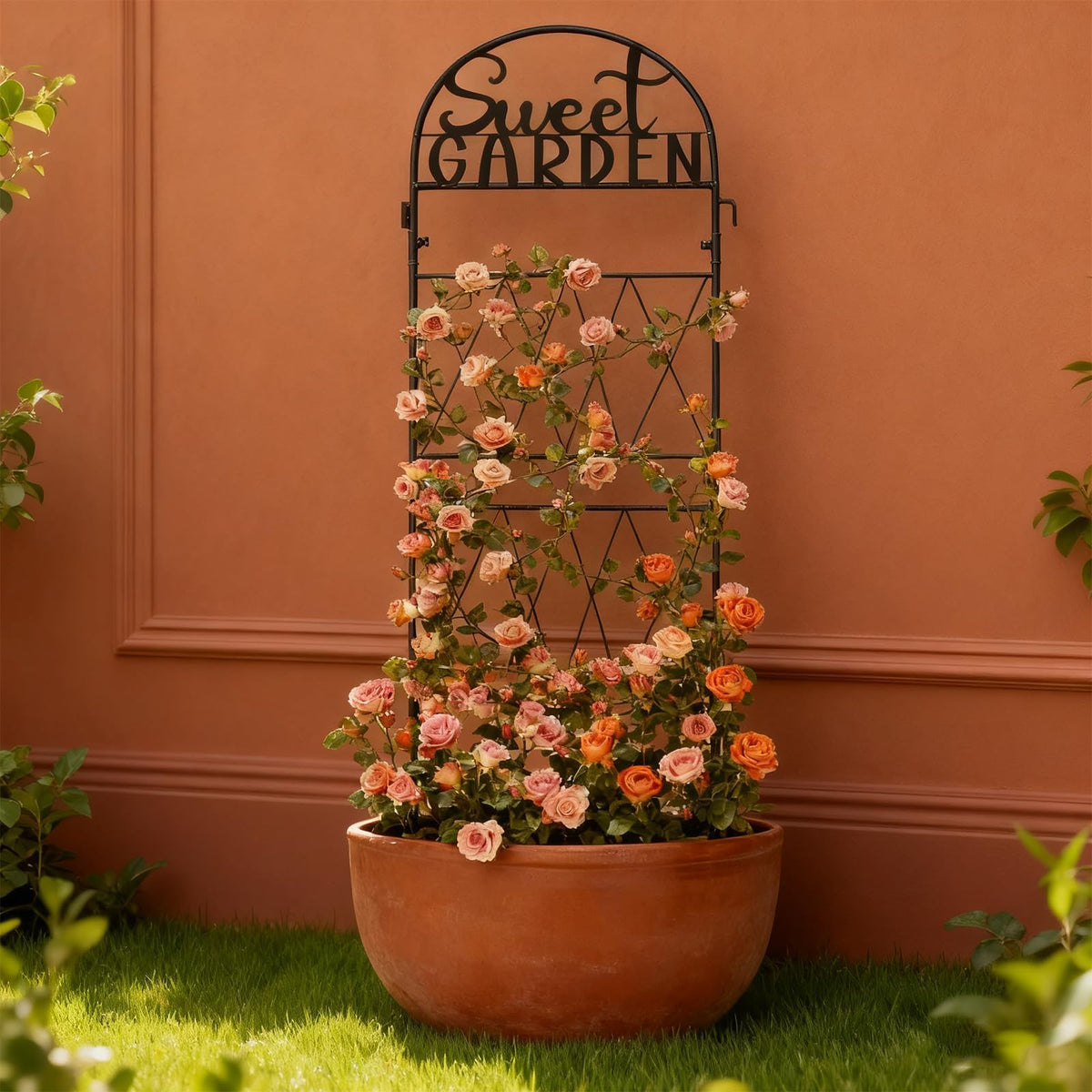 hogardeck trellis heavy-duty rustproof construction supports vegetables and flowers outdoors