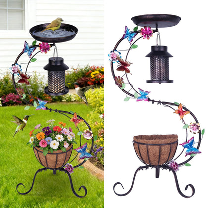 Hogardeck vintage bird bath top view highlights drinking and bathing for birds.