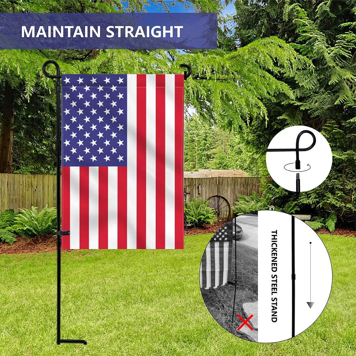 Hogardeck weather-proof metal flagpole ready for all seasons outdoors.