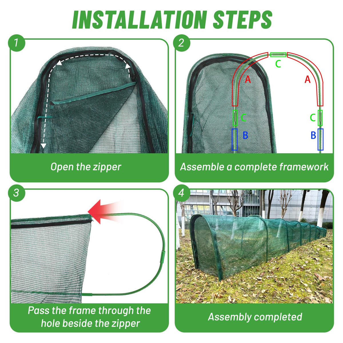 Hogarjal foldable tunnel 157-inch offers extended space for larger flocks