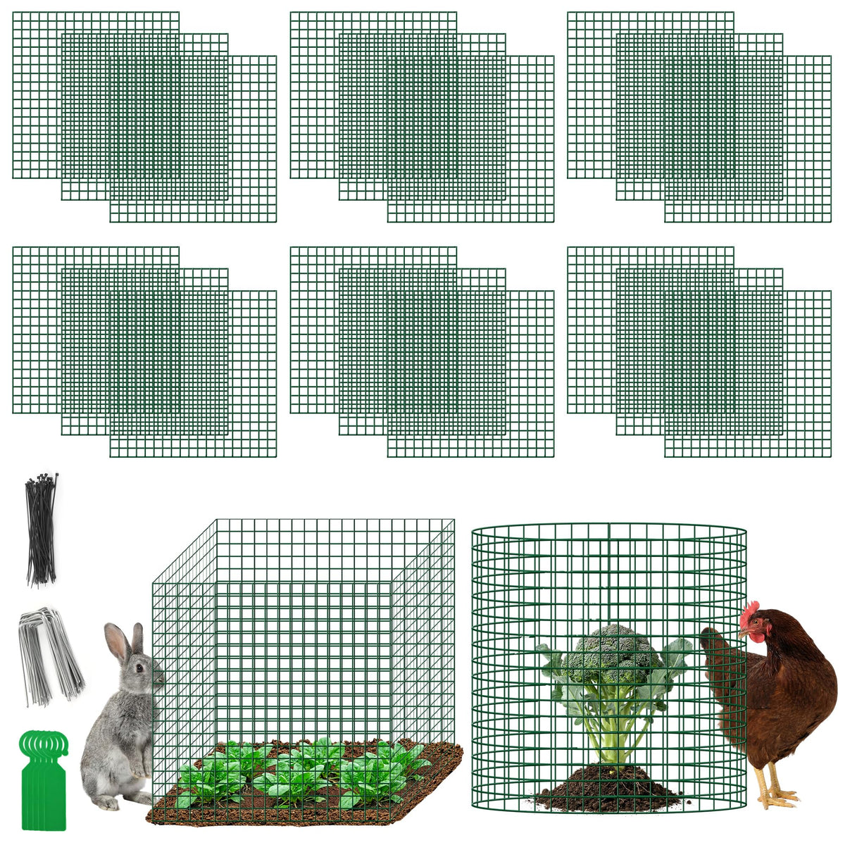 Hogarjal Plant Protectors panel-assembly enables easy DIY cages to shield vegetables.