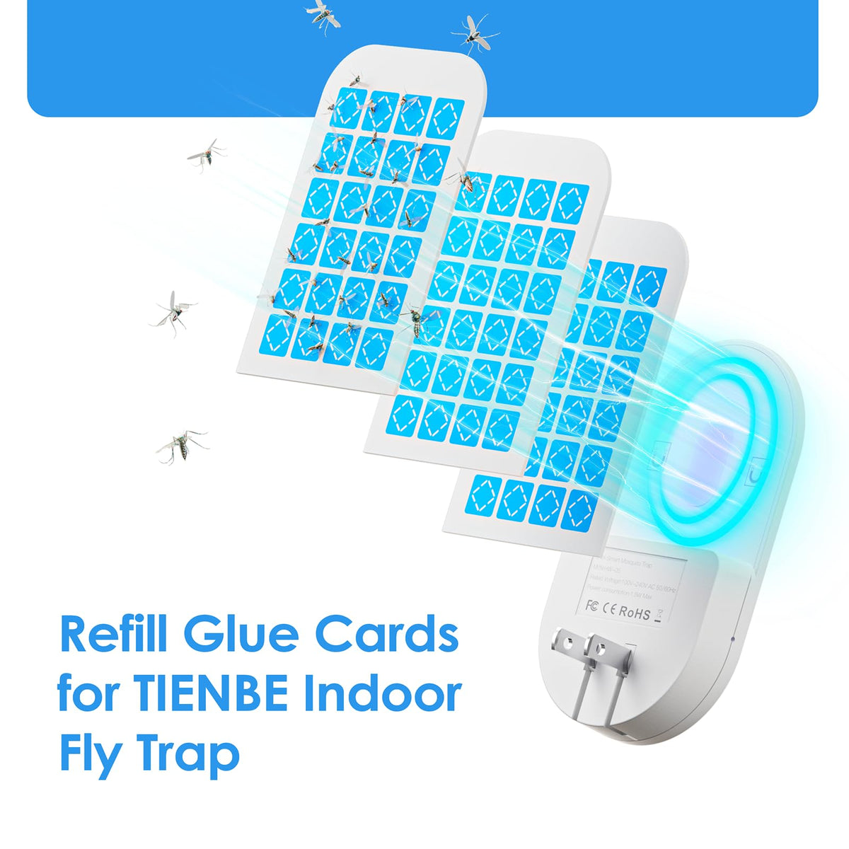 Hogius magnetism glue card installed demonstration, space-saving solution for continuous indoor fly control.