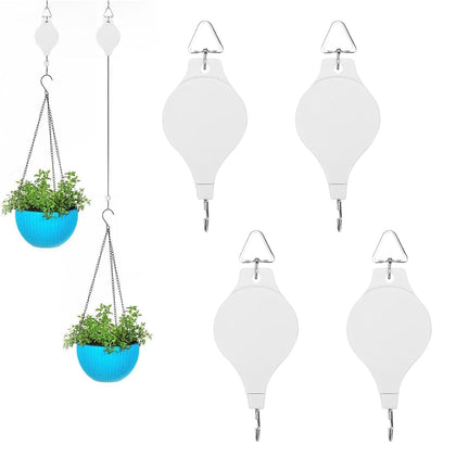 HOGXUAE retractable plant hanger assembly showing adjustable height for versatile setups.