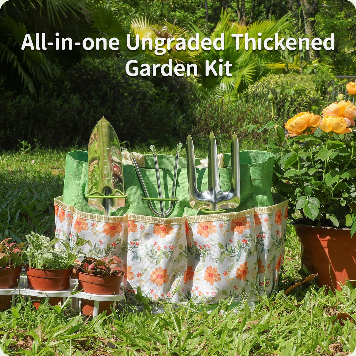 HoHaing floral-pattern tool bag for organized, stylish gardening on the go.