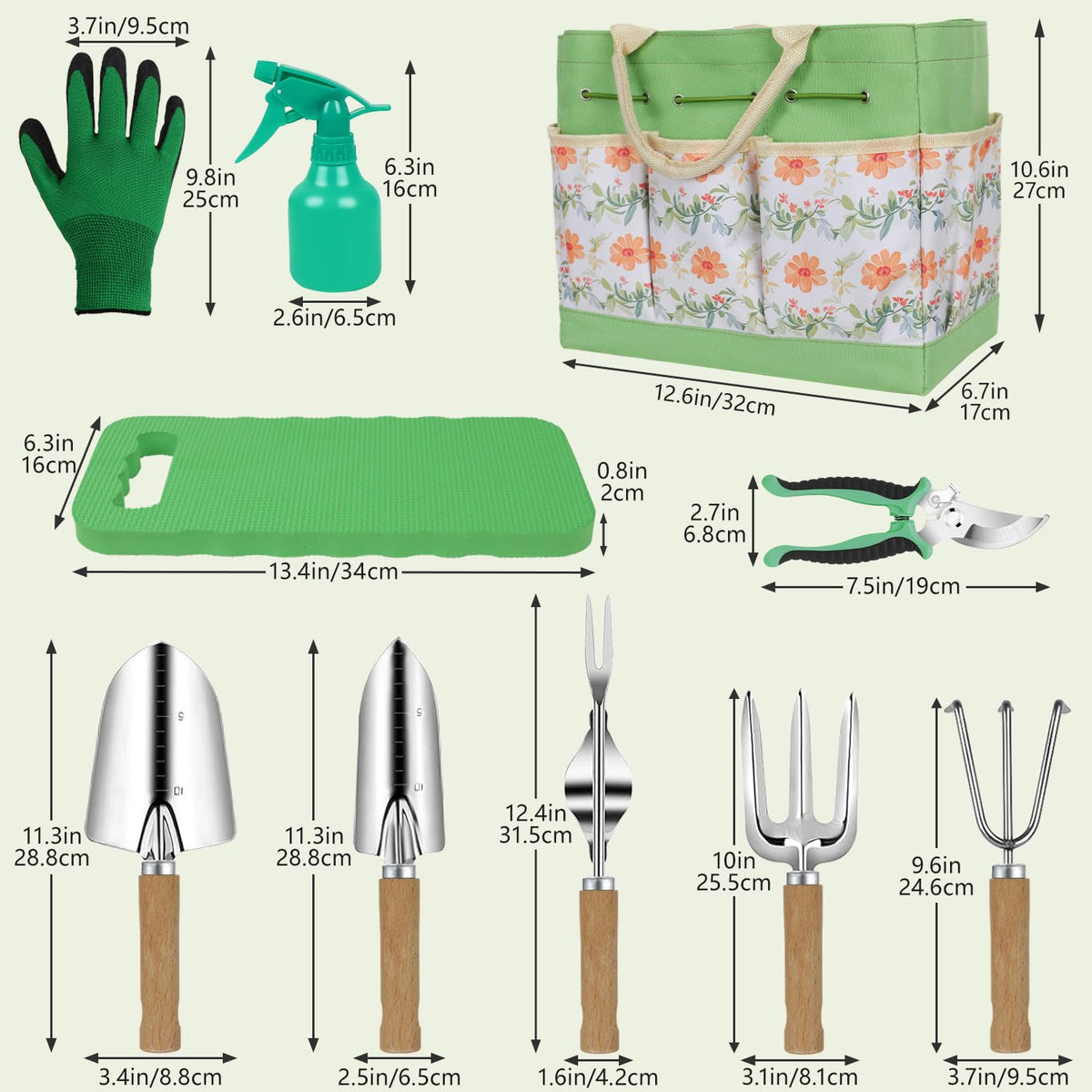 HoHaing garden gloves protect hands during digging and planting tasks.