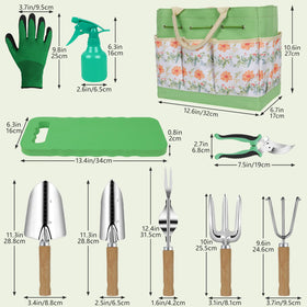 HoHaing garden gloves protect hands during digging and planting tasks.