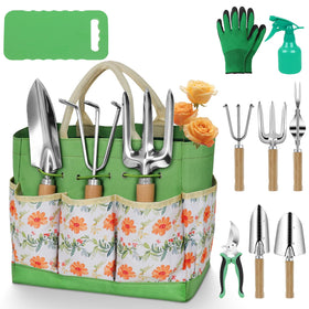 HoHaing garden tools 10-piece set for versatile planting and maintenance tasks.