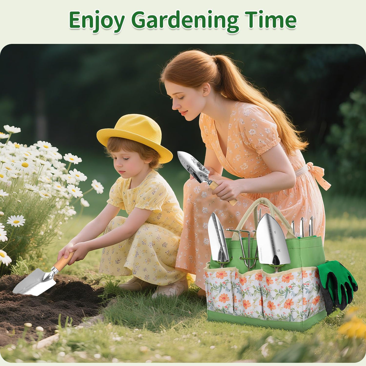 HoHaing reinforced-bottom garden bag keeps tools stable and organized.