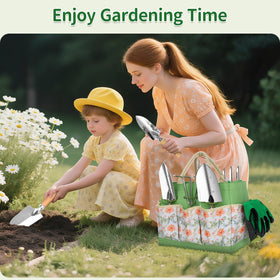 HoHaing reinforced-bottom garden bag keeps tools stable and organized.