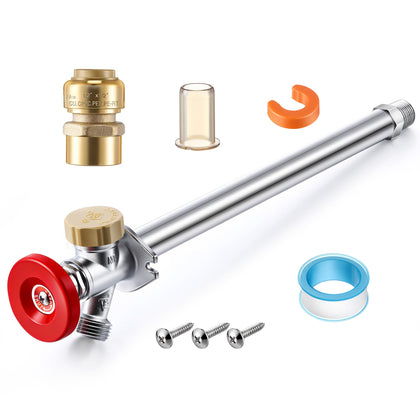 Hohean 12-inch anti-siphon sillcock stem protects against freezing for frost-free outdoor watering