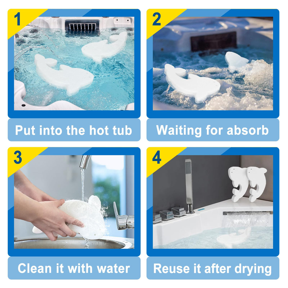 HOICATED Foam control in spa water with sponge