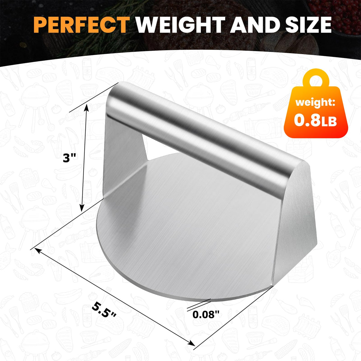 Hoimetis burger press flat smooth non-stick surface prevents sticking and tearing patties