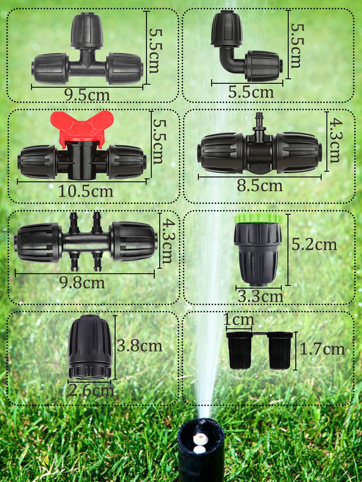 HOINCO Black drip fittings end cap seals ends to prevent leaks.