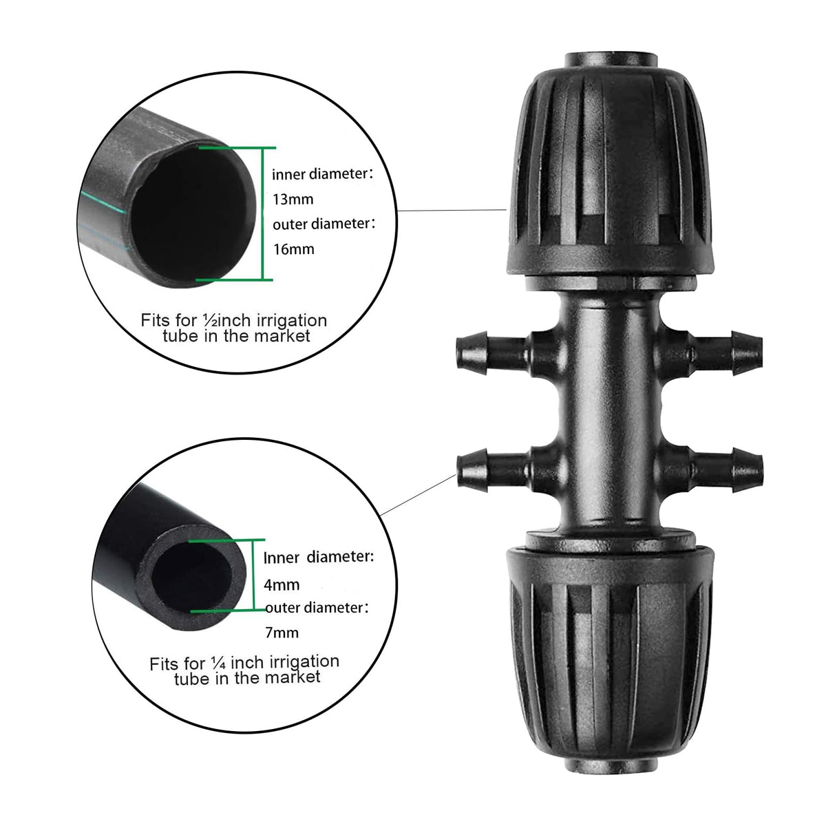 HOINCO Black drip fittings on-off valve helps regulate water flow with ease.