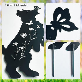Hokfirm black Yorkie garden statue – outdoor-ready décor with safe, rounded edges.