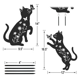 Hokfirm set of 2 cat silhouettes for safe, durable garden accents.