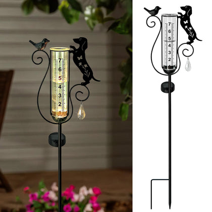 Hokfirm dachshund rain gauge outdoors adds charm and precise rainfall readings.