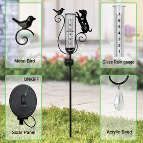 Hokfirm decorative dog and bird garden stake enhances curb appeal