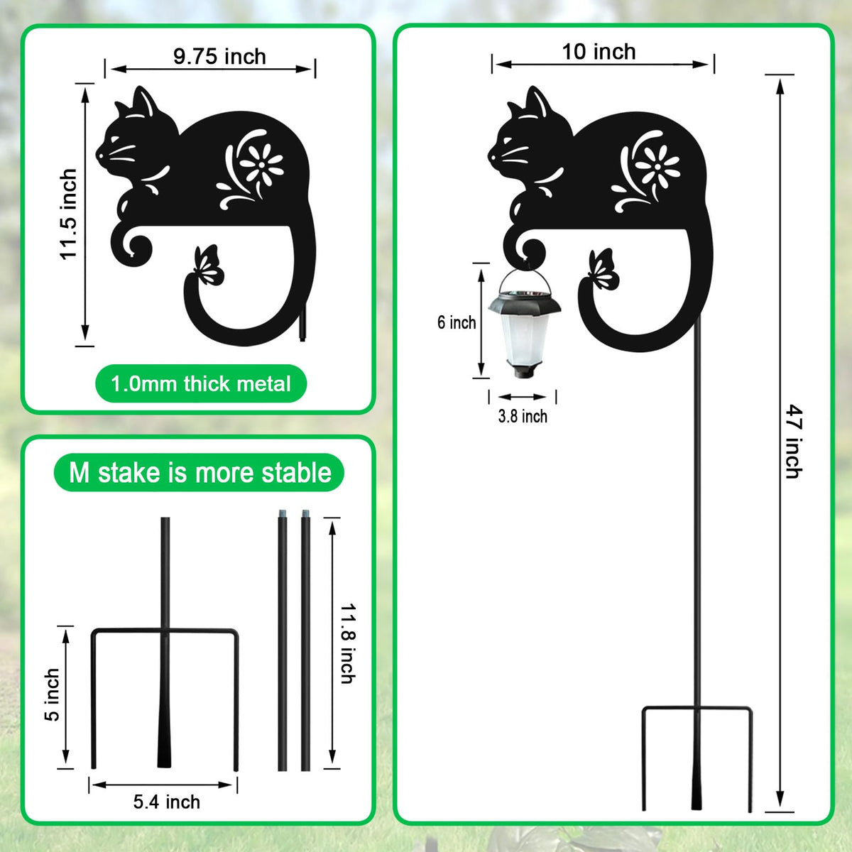 Hokfirm elegant cat silhouette lantern for stylish outdoor illumination.