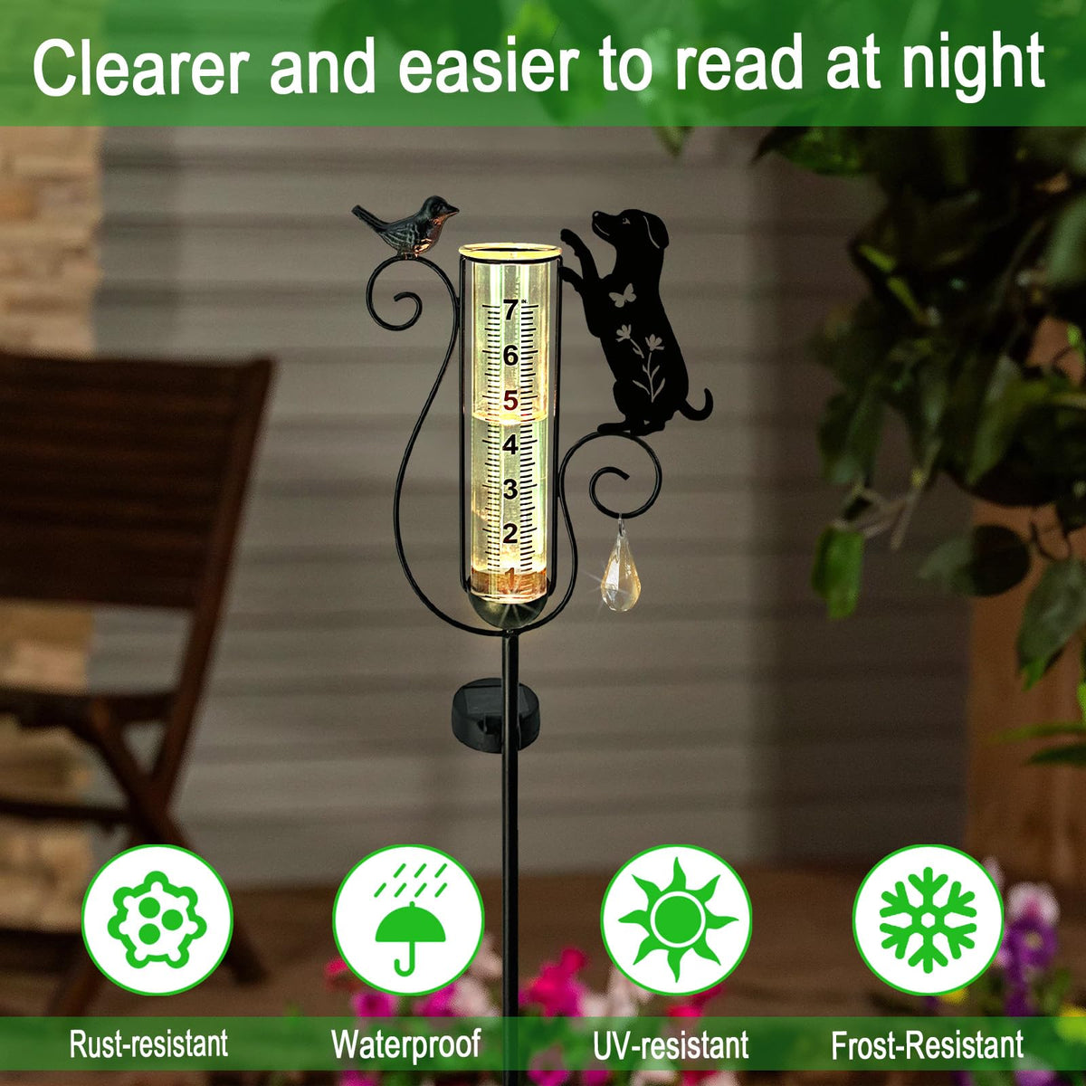 Hokfirm rain gauge features large-number scale for easy measurements