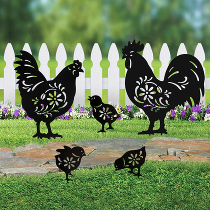 Hokfirm rooster metal garden decor outdoors adds a durable yard focal point.