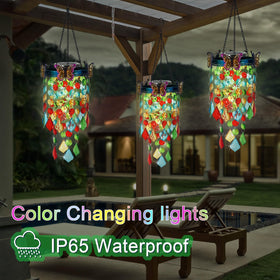 Hokfirm patio-porch-yard ambient illumination enhances curb appeal after sunset.