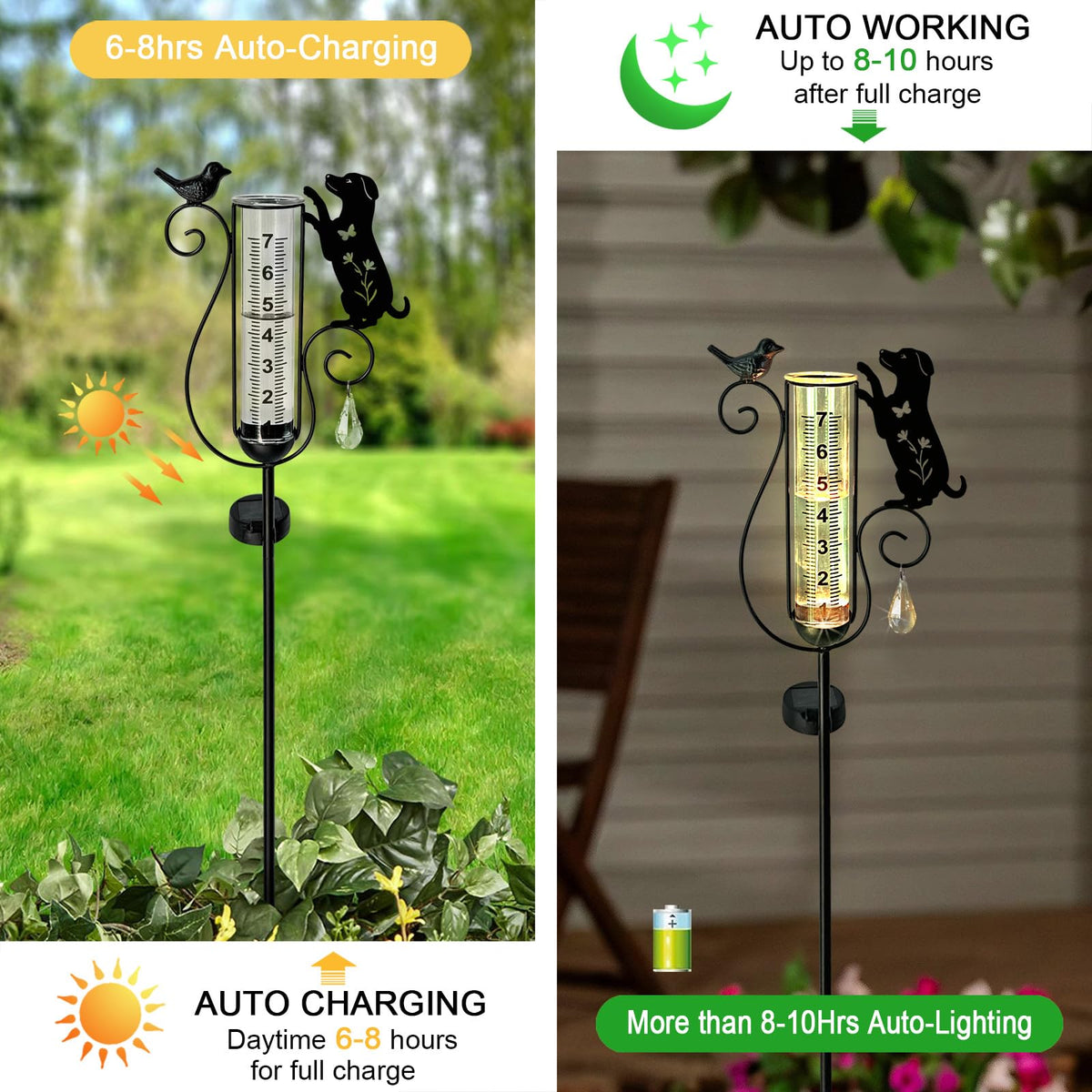 Hokfirm solar-powered garden stake lights up for nighttime ambiance