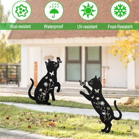 Hokfirm weatherproof finish protects cat garden stakes from rust and fading.