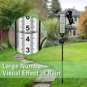Hokfirm durable metal and glass rain gauge withstands outdoor use