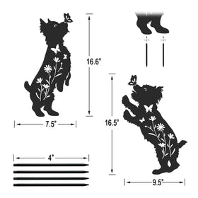 Hokfirm yard art Yorkie silhouettes brighten lawns and pathways.