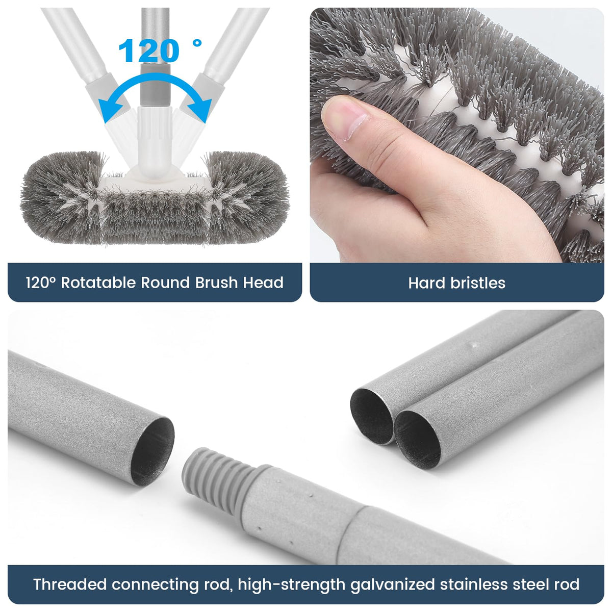 HOKLNUSE deck brush cylindrical design cleans curved edges