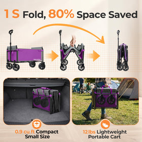 Holacamking wagon with 120-liter capacity for groceries or gear