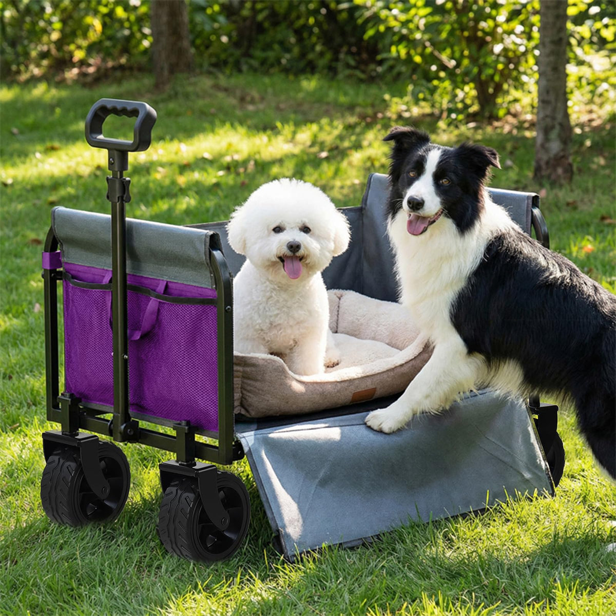 Holacamking compact-folded wagon fits in a car trunk